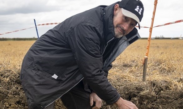 David Felce in a soil pit